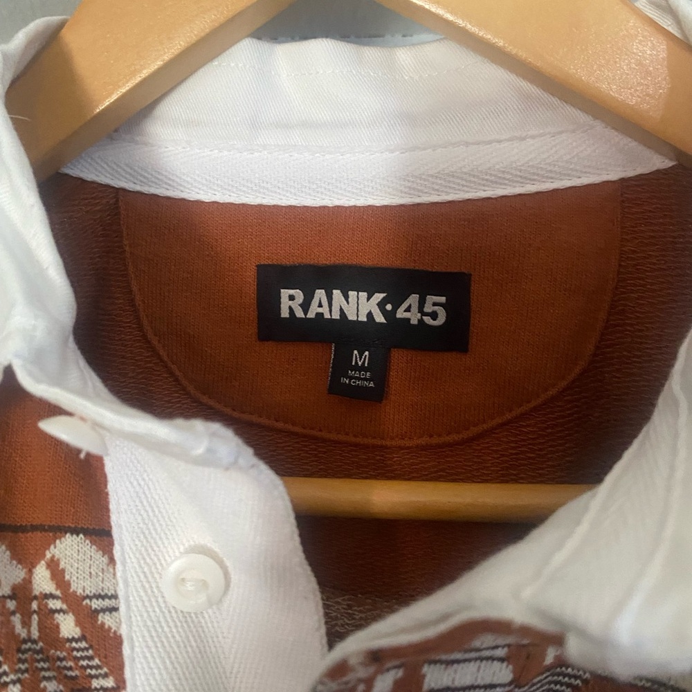 Men's Rust Patterned Button Down Shirt NWT - image 4